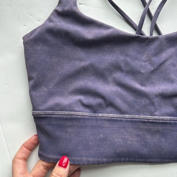 Lululemon Free To Be Bra Long Line *Rib Snow Wash Midnight Orchid Size 10 - Picture 7 of 14